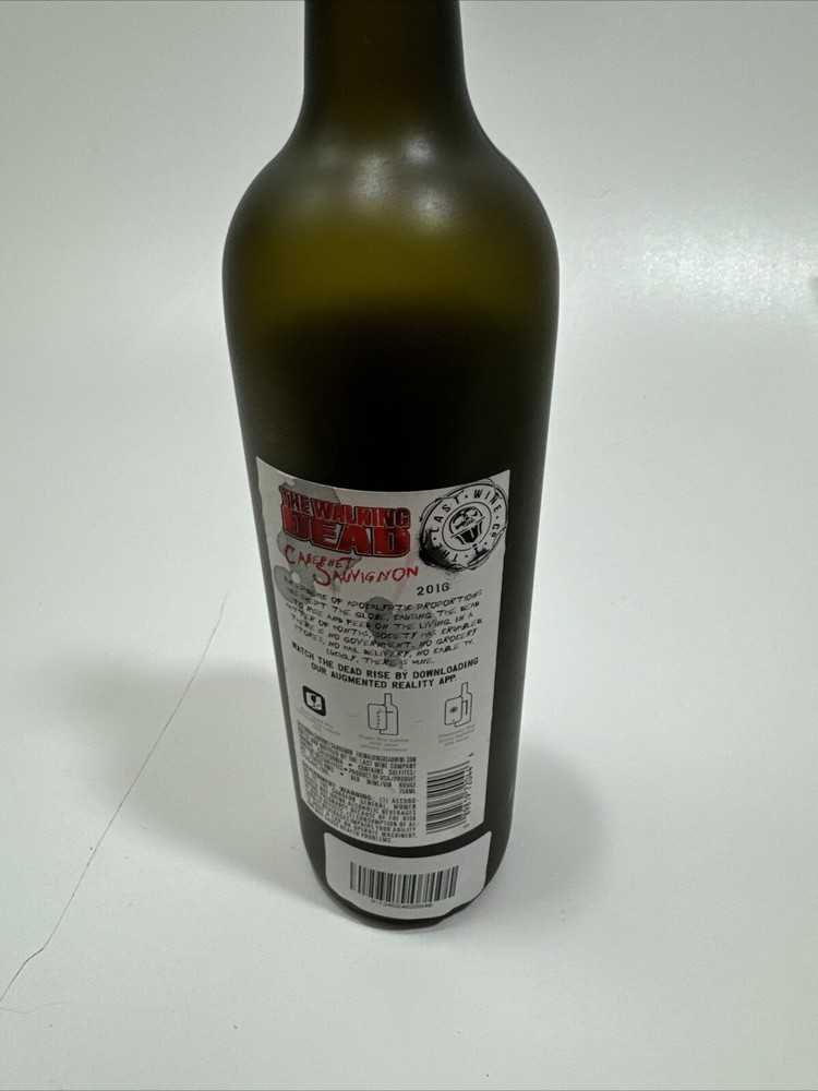 The Walking Dead Cabernet Sauvignon WINE Empty bottle 2016