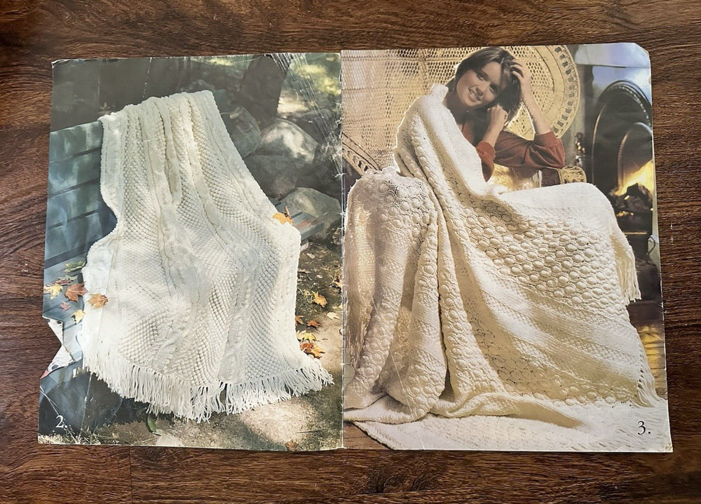 1996 PATONS Textured Afghans Knitting Pattern Book #594 Canada
