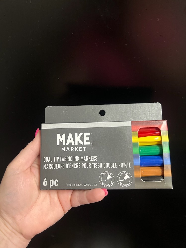 Make Market Dual Tip Fabric Ink Markers 6 pc