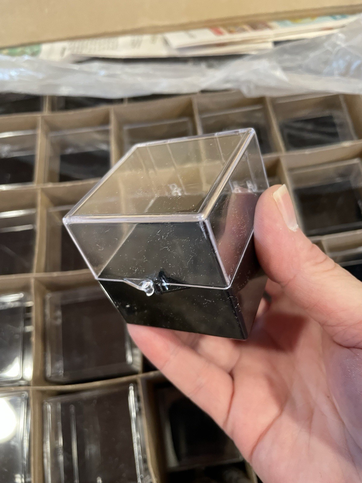 Plastic Hinged Specimen Box , 2 X 2 X 2 Inches New,  Display Box, Storage Box