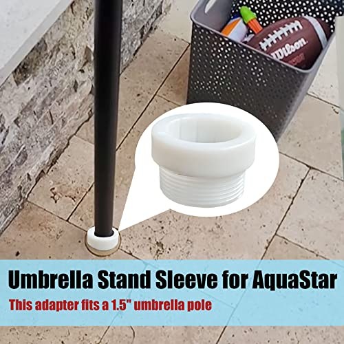 2Pcs Pool Umbrella Stabilizer Adapter,Threaded Adapter Sleeves ONLY Fits White