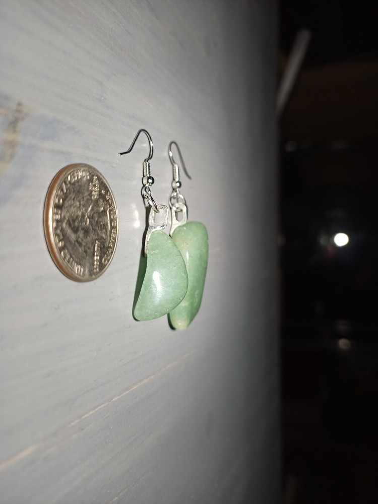 Serpentine - Tumbled Stone Earrings