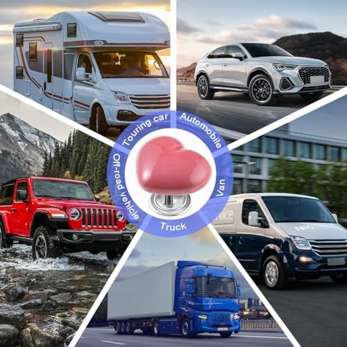 Car Push Start Button Cover, Heart Engine One Touch Start Stop Joystick, Pink