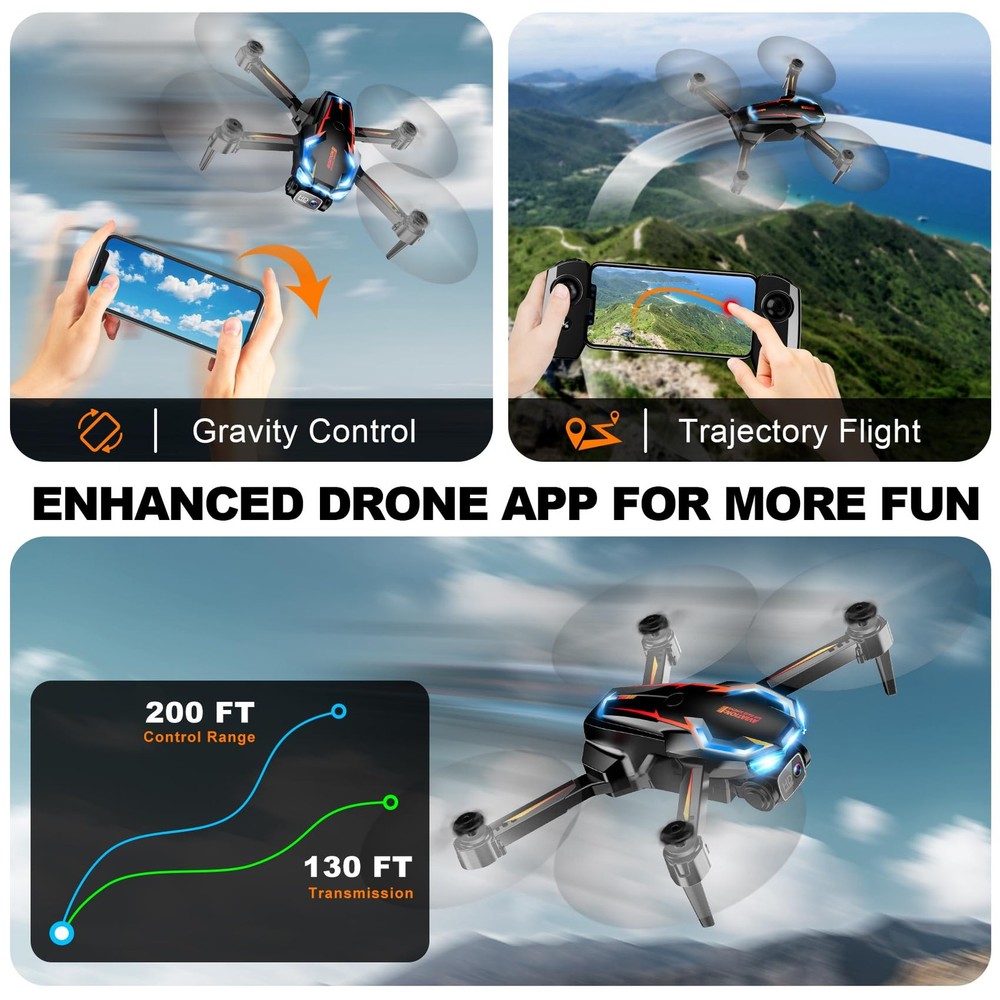 Drone with Camera for Adults, 2K HD FPV Drones Upgrade BlackOrbage
