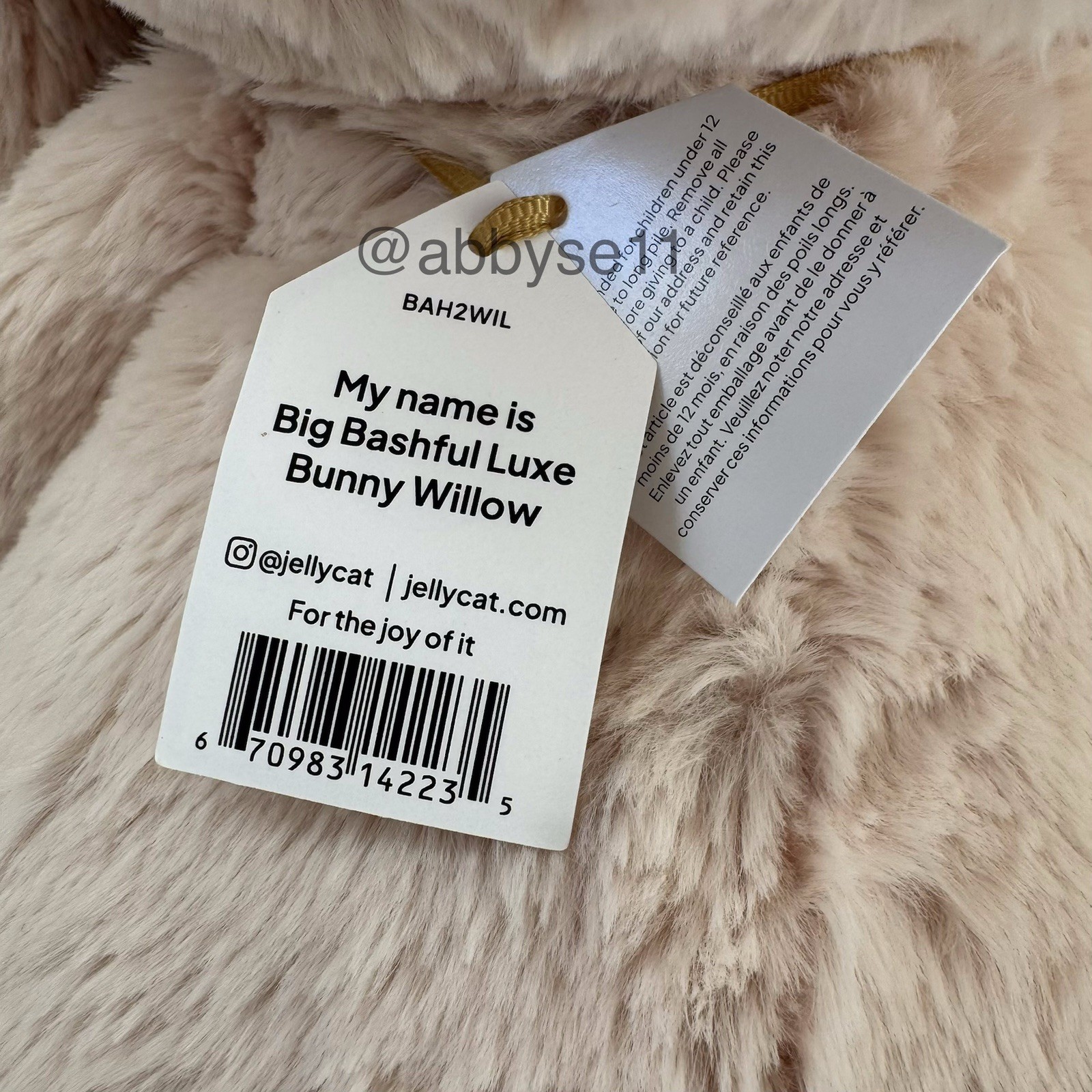 Jellycat Bashful Luxe Bunny Willow - Huge/Big - Authentic - BNWT - Fast Ship