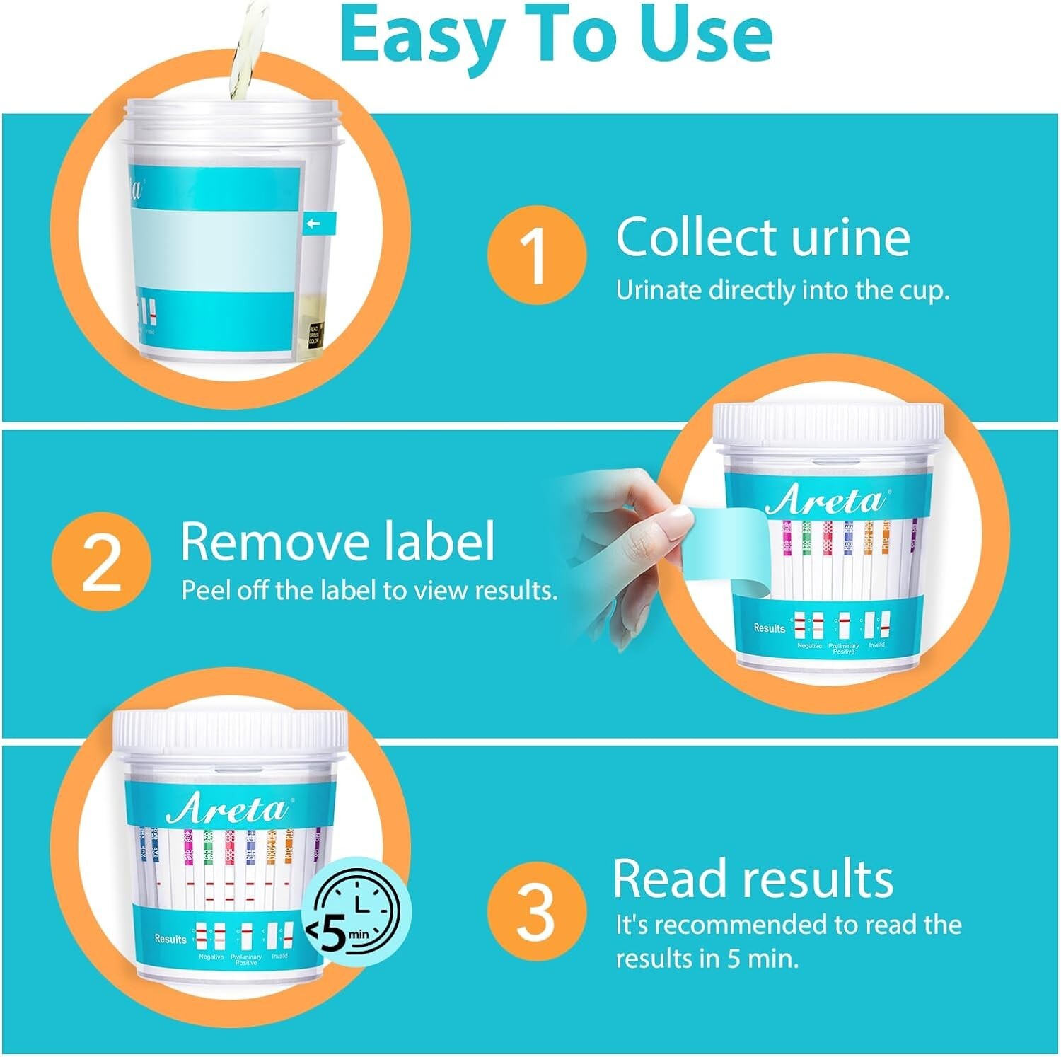 Areta Multidrug Test Cup - 12 Panel Urine Drug Testing Kit #ACDOA2-2124 - 1 Pack