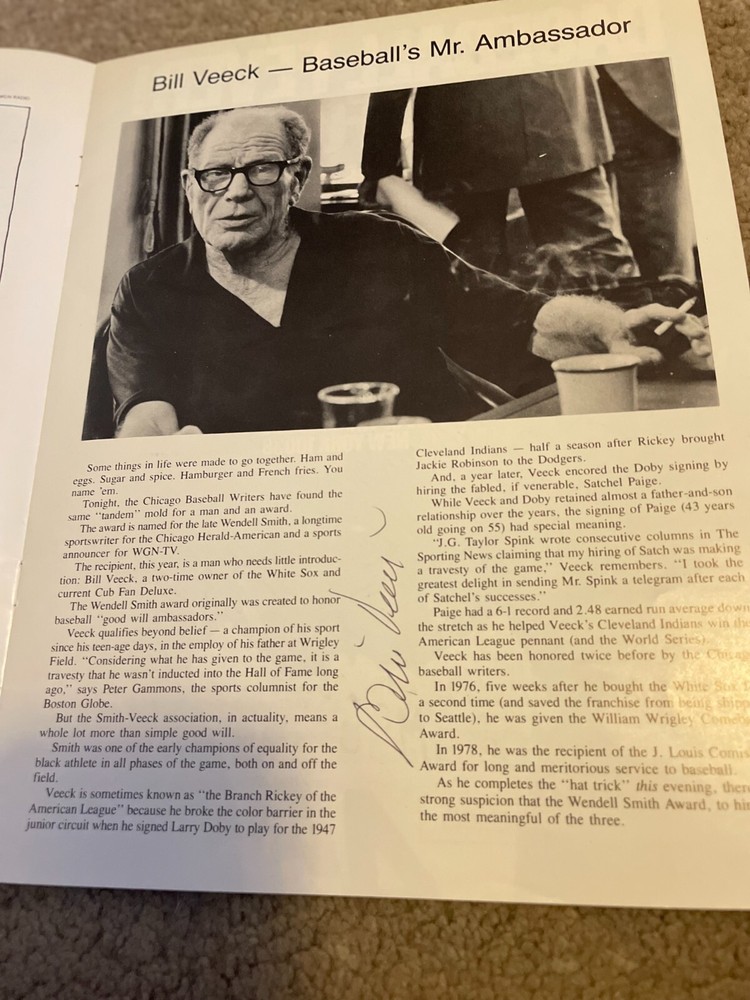 1985 Chicago Diamond Dinner Auto. Program + Associated Auto baseball