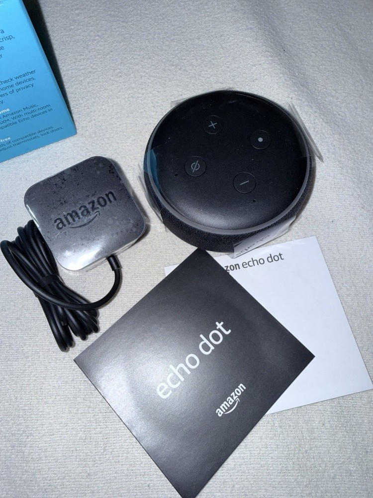 Amazon Echo Dot Smart Speaker Alexa, Black, Fabric, Wi-Fi Bluetooth, USA Plug
