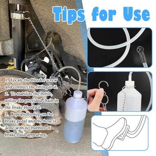 Car Brake Bleeder Bottle Kit,Practical One Man Brake Bleeder Kit Includes