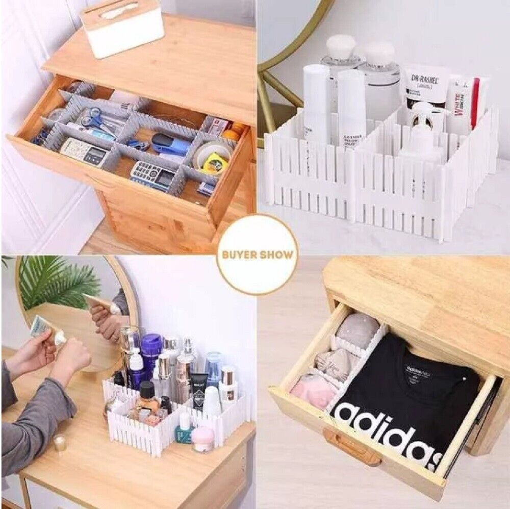 4Pcs Adjustable DIY Drawer Dividers Storage Organizer Separator 14.5*2.75"