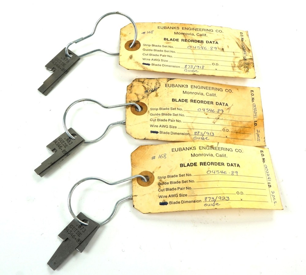 Eubanks Engineering Strip Blade Set 04546-89 .923 Guide for Auto Strip Machine
