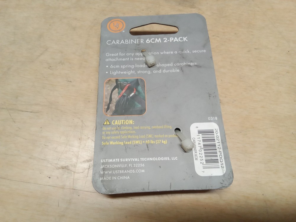UST Carabiner 6Cm 2- Pack Green