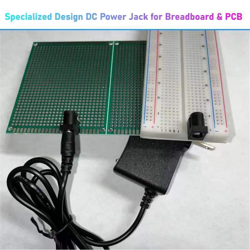 Breadboard-Friendly 2.1mm PCB Mounting Female DC Power Barrel Jack