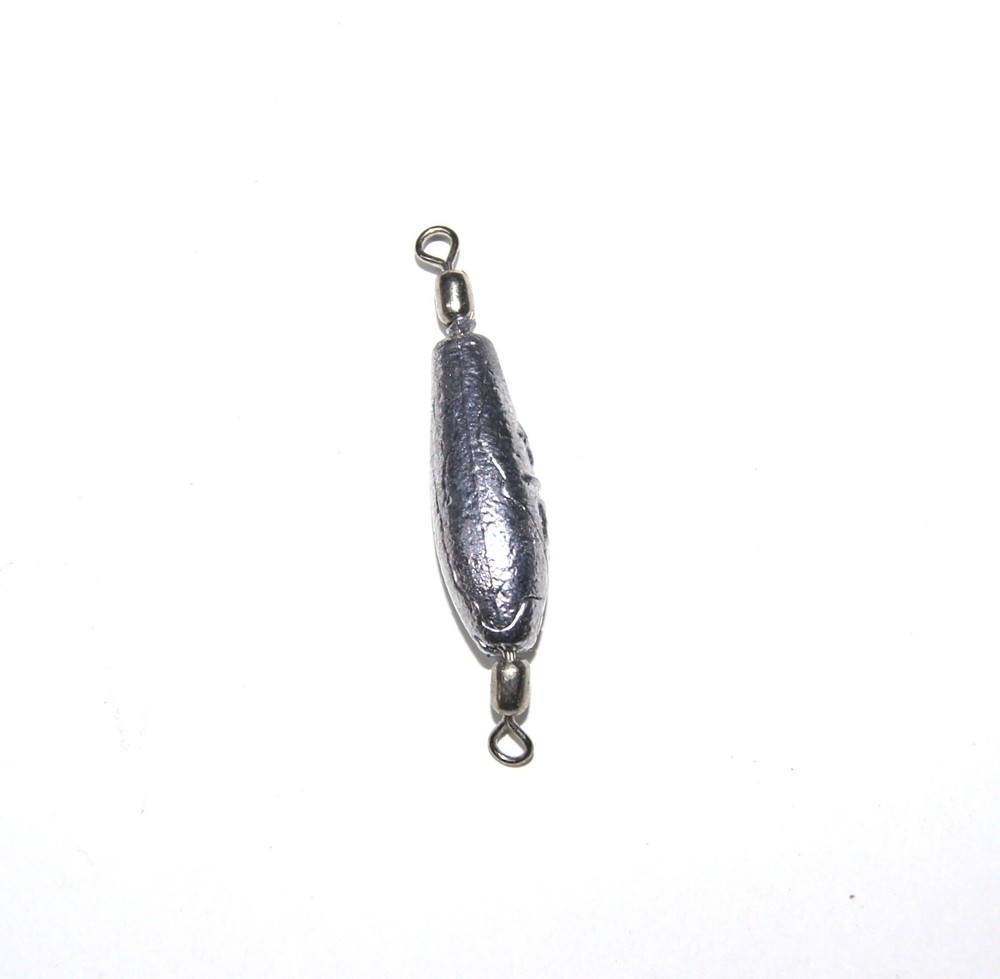 TROLLING SINKER, UNPAINTED WITH DUAL SWIVELS, (8) PER PKG.