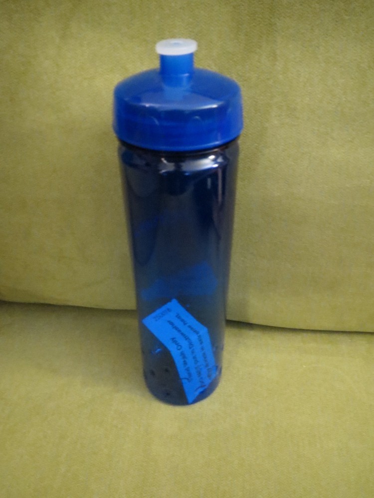 24oz Blue Translucent Plastic Water Bottle with Spectrum Logo