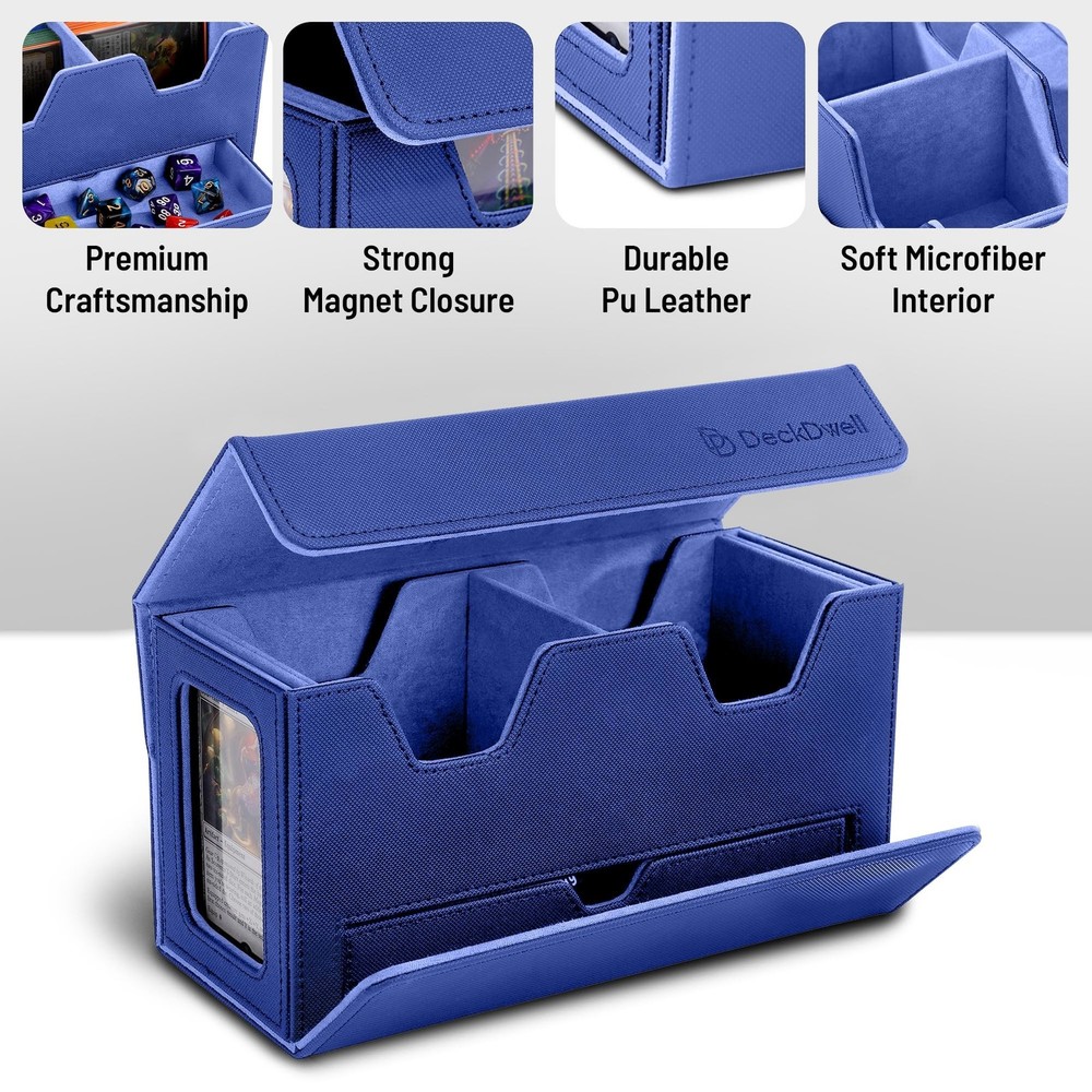 Double deck box, mtg commander box with 2 Commander Display & 1 Dice Tray, Fi...