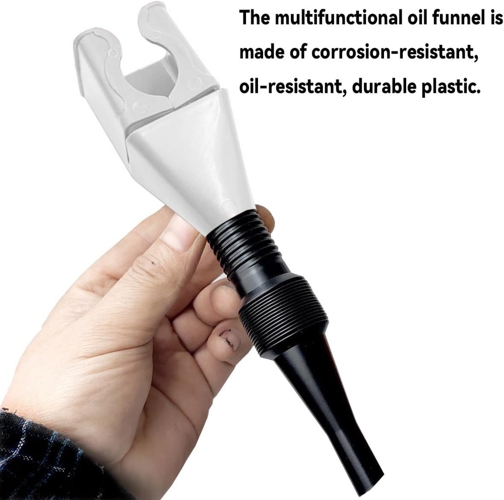 5-Pack Retractable Auto Fuel Funnels - Leak-Proof, Flexible & Durable Plastic...