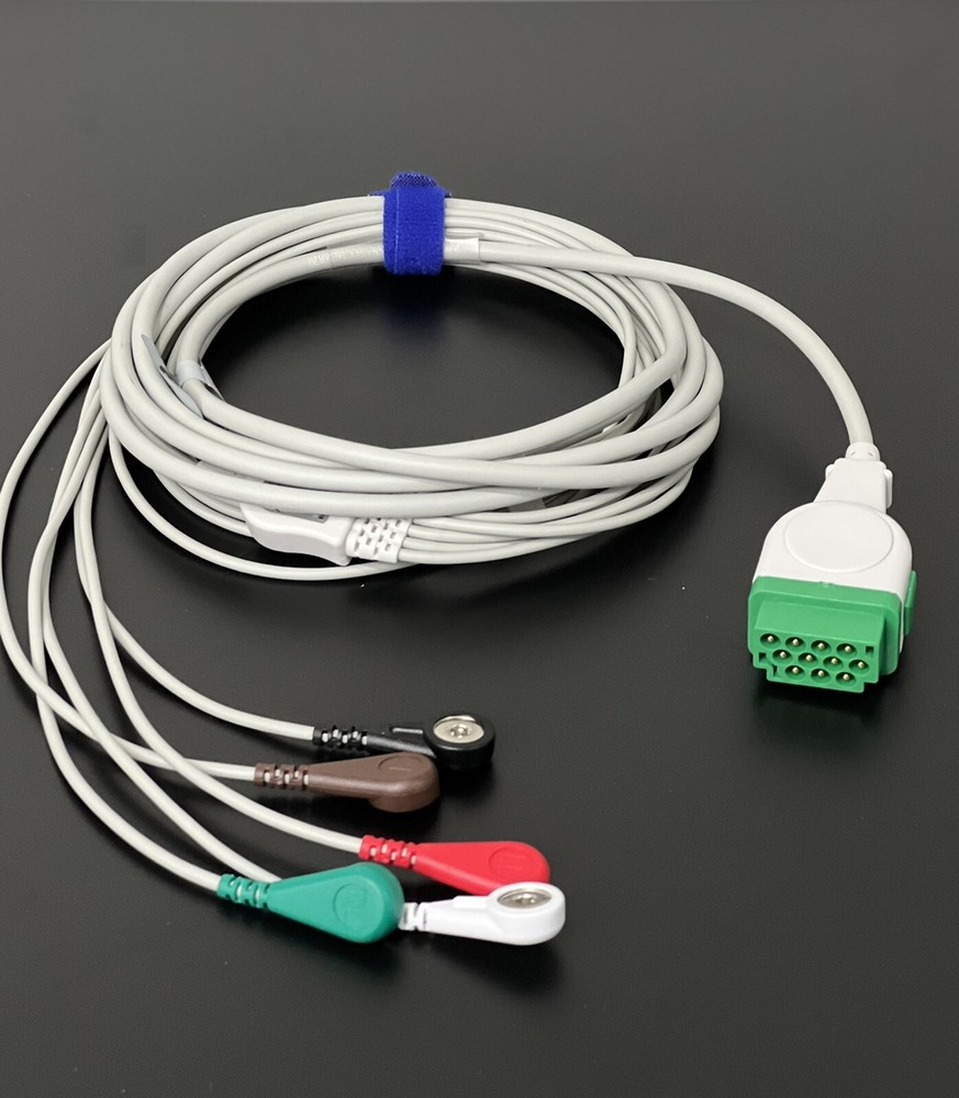 GE Dash 5000 Compatible 5 Lead Snap ECG Cable  - Same Day Shipping