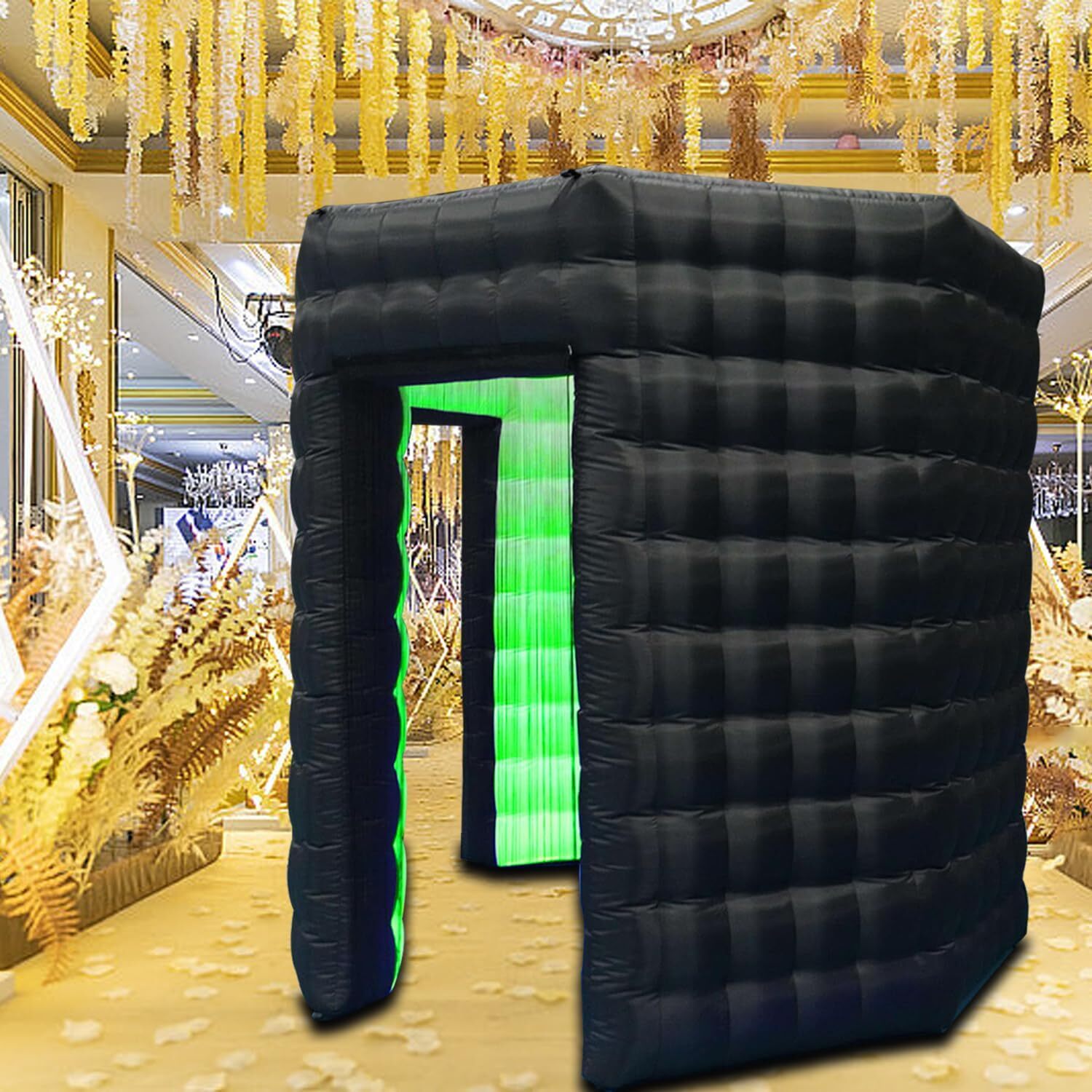 Inflatable Octagonal Photo Booth Enclosure 2 Doors W/LED Light & Blower for Bars