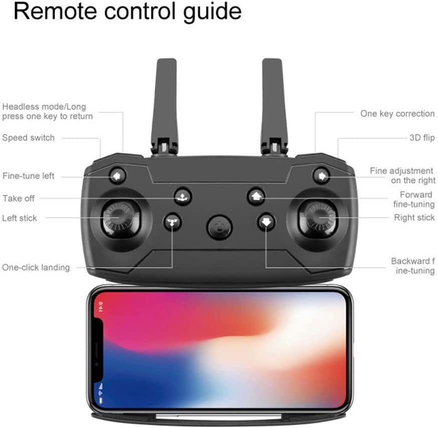Quad Obstacle Avoidance Drone Black – Dual Battery RC Quadcopter