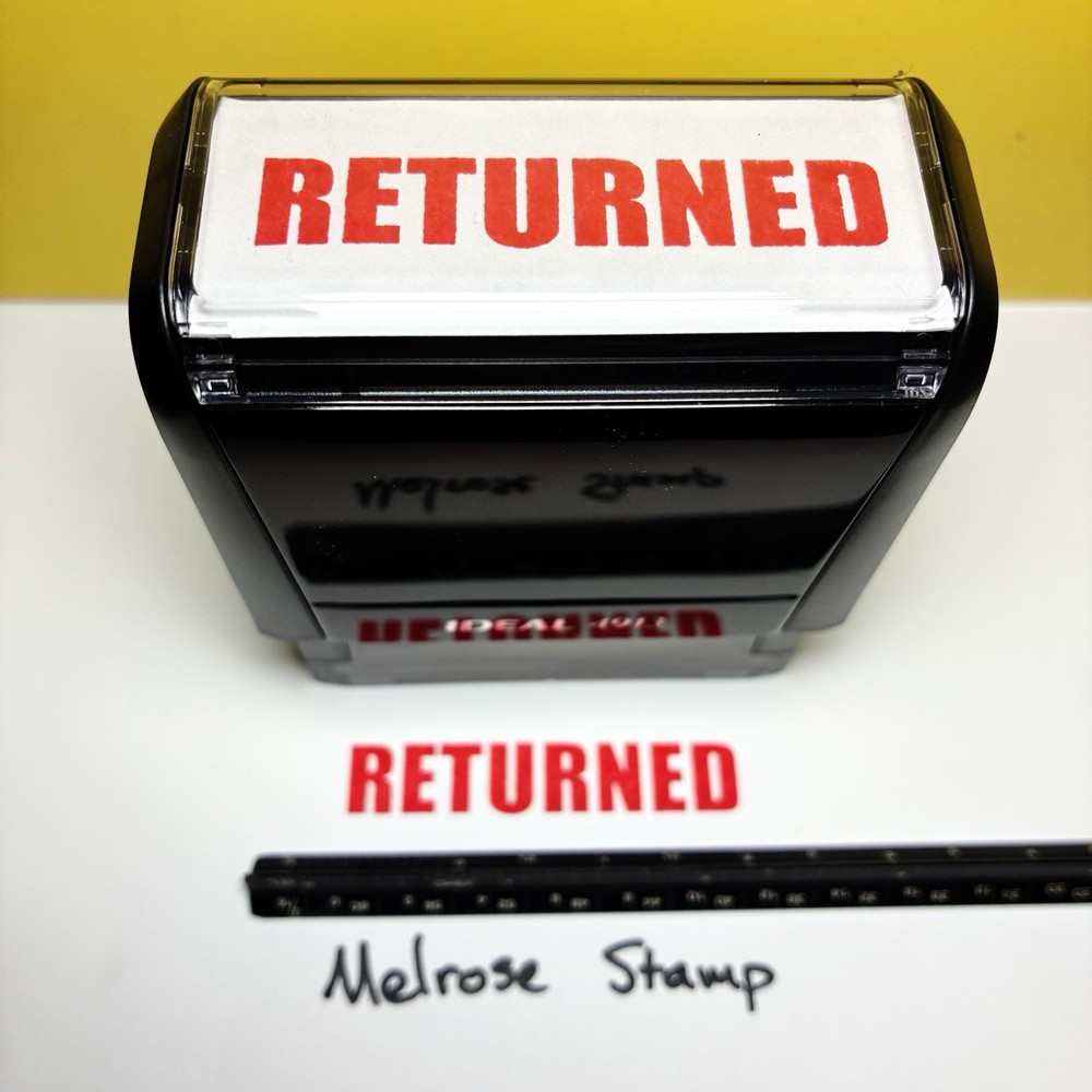 Returned Rubber Stamp Red Ink Self Inking Ideal 4913