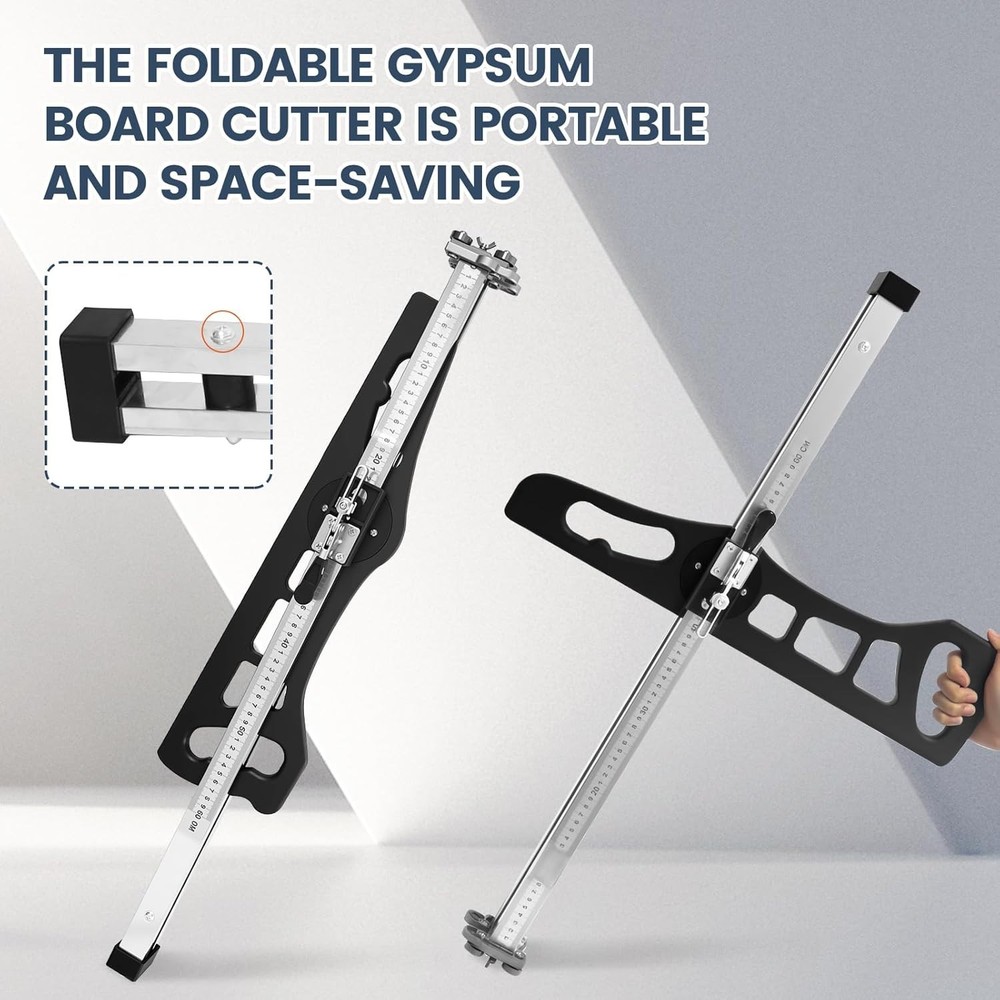 Versatile Hand-Powered Drywall Cutter for Precise Cuts - 3/8 & 1/4" Compatible