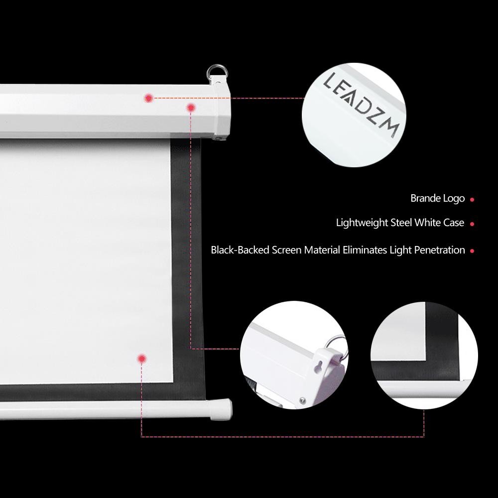 92" 16:9 Electric Motorized Indoor Projector Screen + Remote