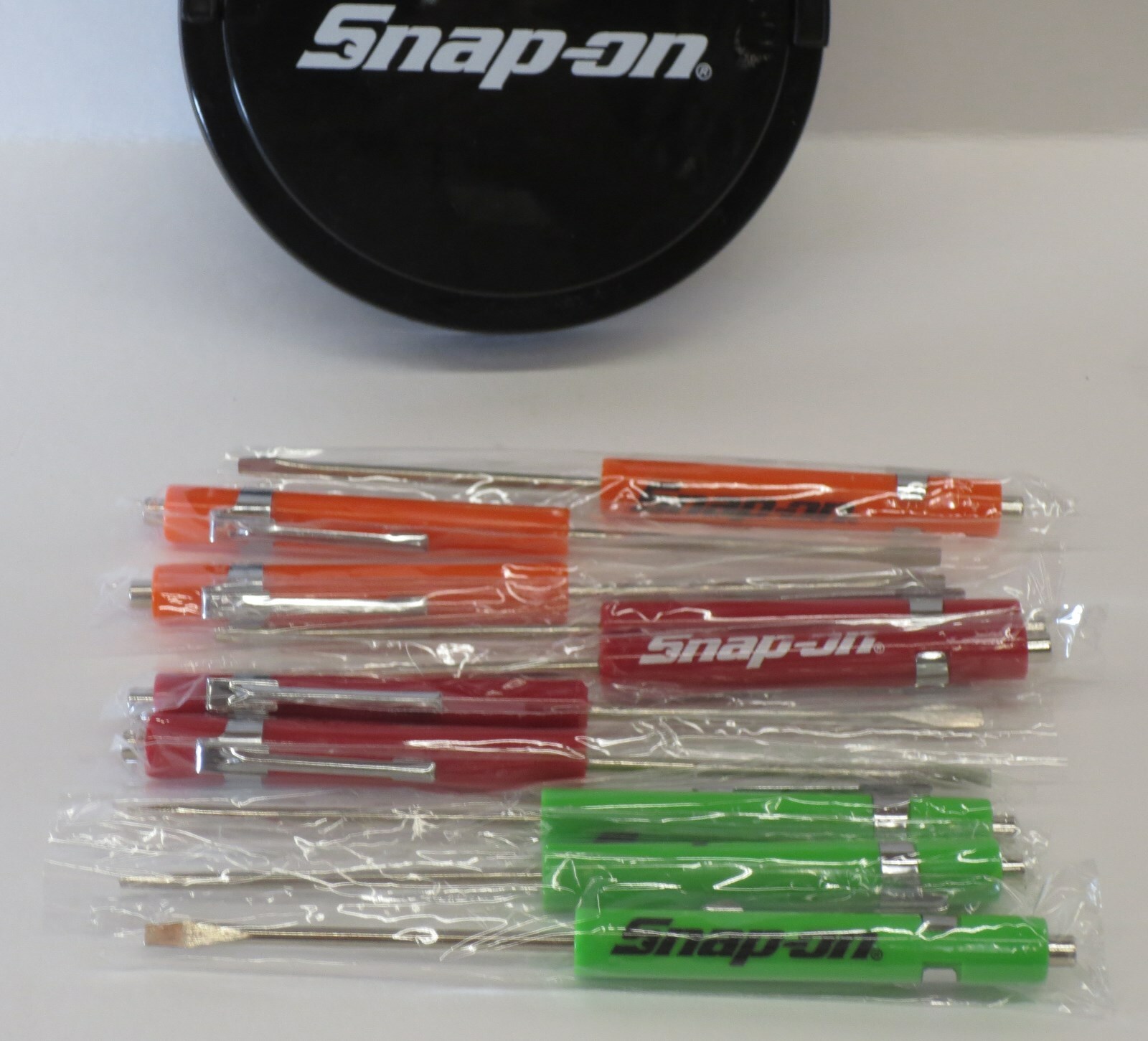 (10)TEN Snap on Pocket Screwdriver Flat Tip Screwdrivers, Magnet End, MIXED .NEW