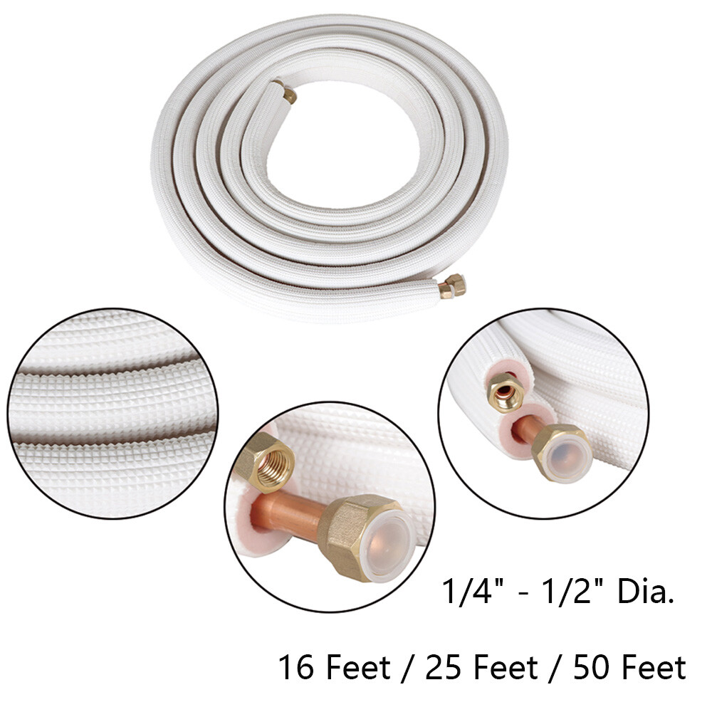 1/4" - 1/2" Dia. Three Length Options For Mini Split Heat Pump Systems Kit New