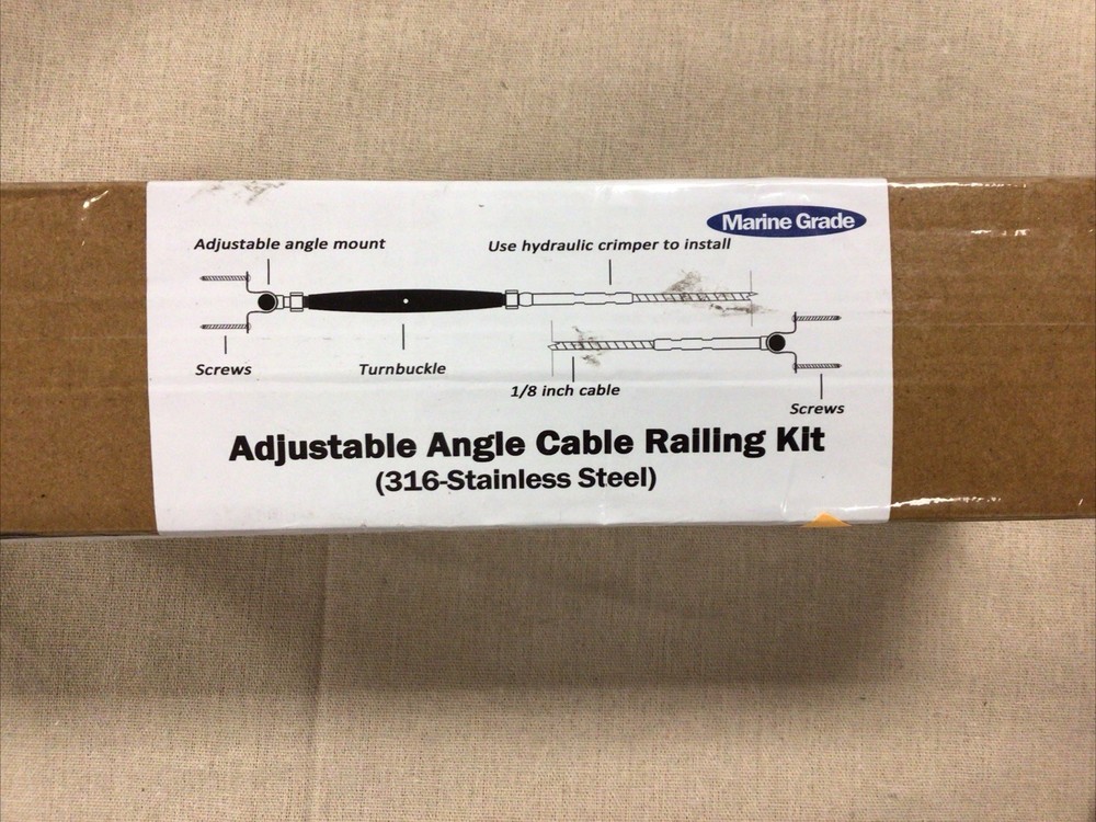 30Pcs Set T316-Stainless Steel Adjustable Angle 1/8" Cable Railing Kit/Hardware