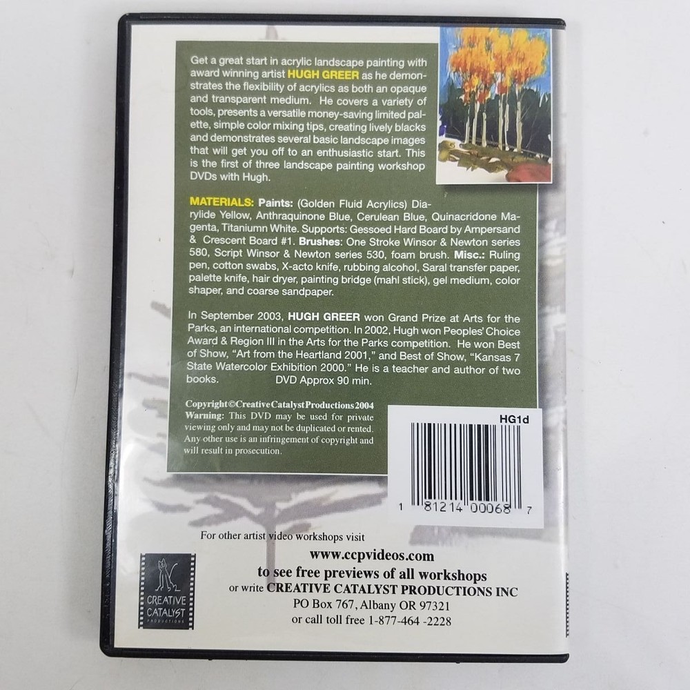Acrylic Landscape Painting Hugh Greer Tools & Techniques DVD Art Instruction