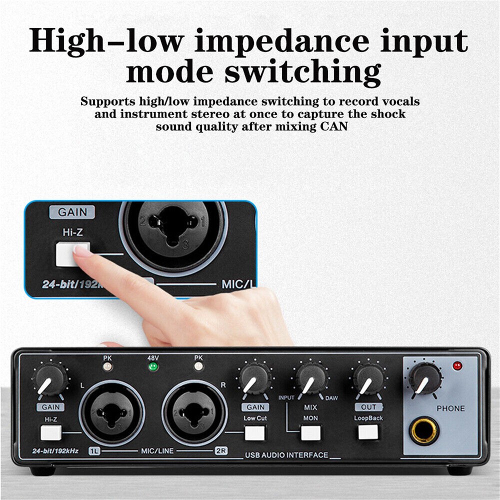 USB Audio Interface Professional Sound Card for Studio Singing Livestreaming