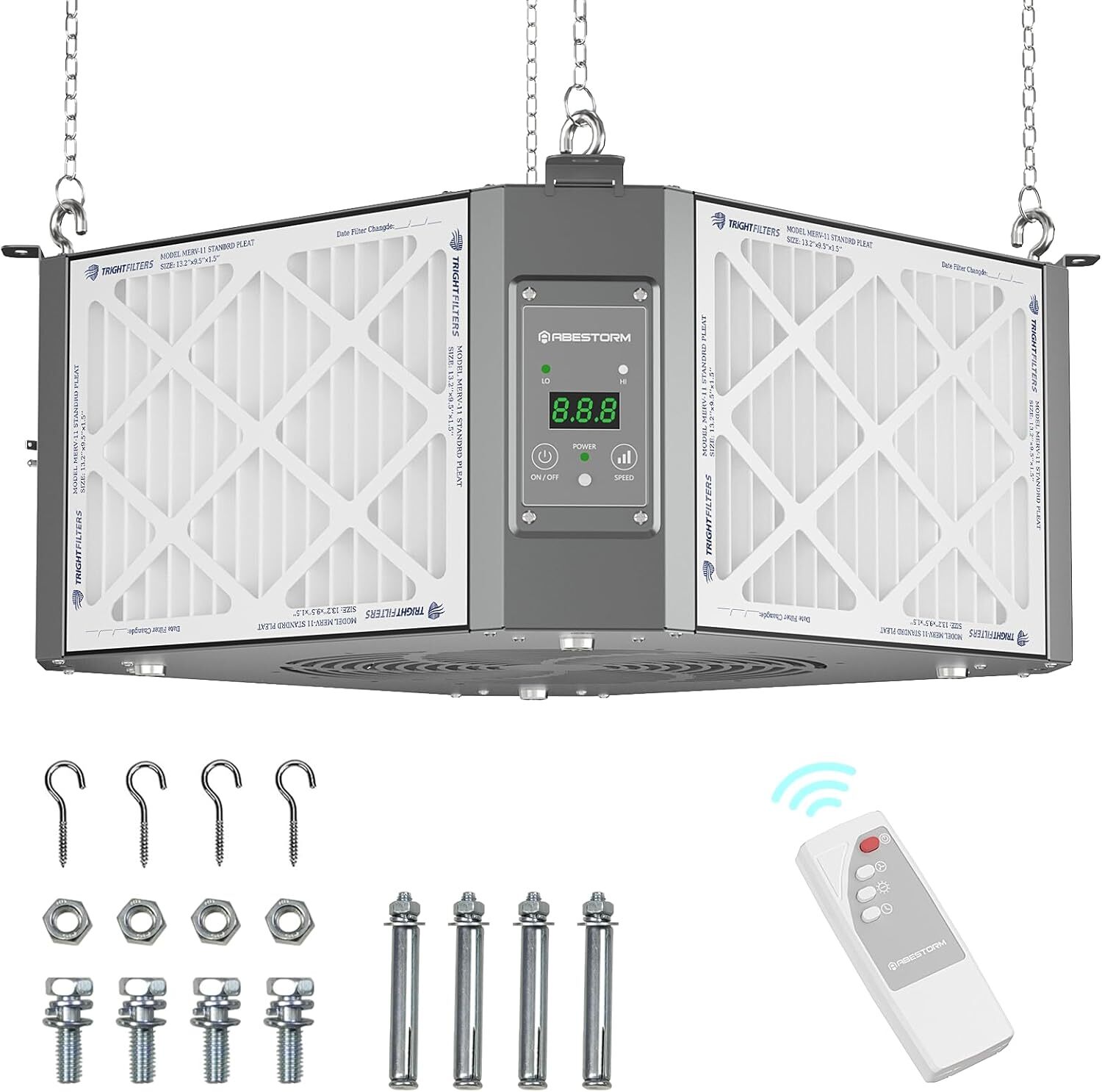 Abestorm 360 Intake Air Filtration System Woodworking 1350CFM Hanging Air Filter