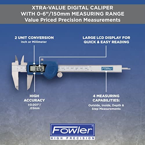 54-101-150-2, Xtra-Value Cal With 0-/150MM 6" Digital Caliper Regular Display