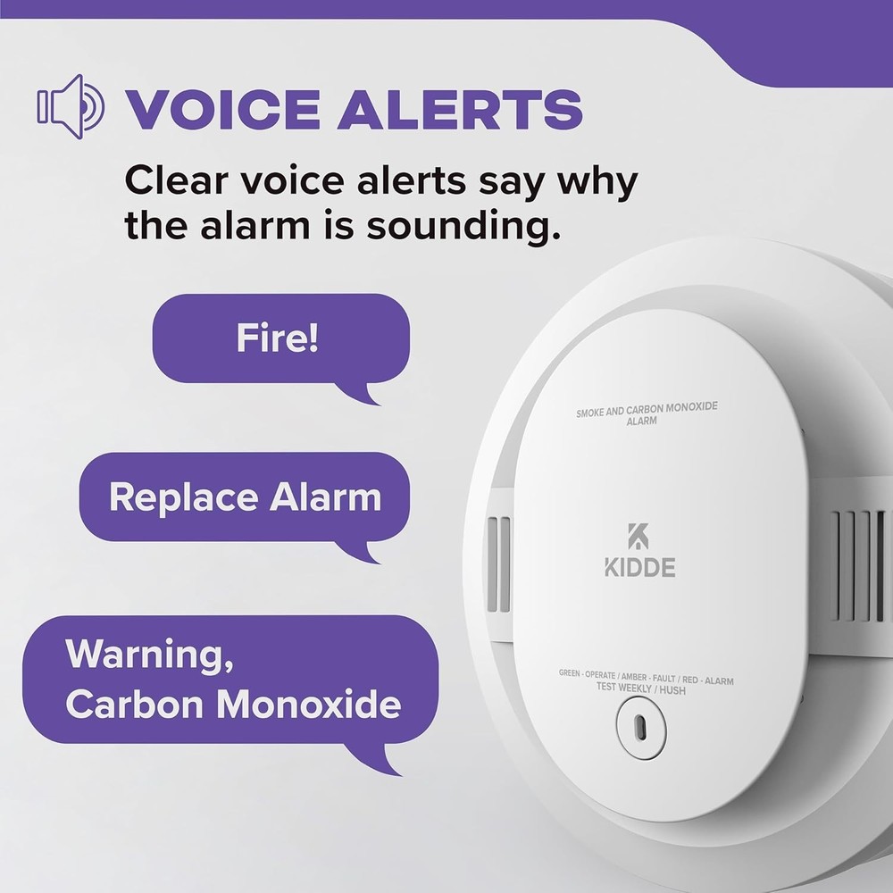 Kidde Smoke & Carbon Monoxide Detector, Model 30CUDR-V White - 1 Pack - Battery
