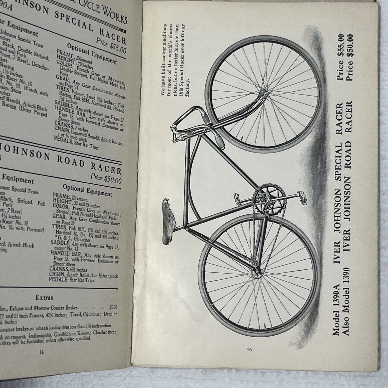 1913 Iver Johnson Original Paper Catalog for Bicycles, Motorcycles