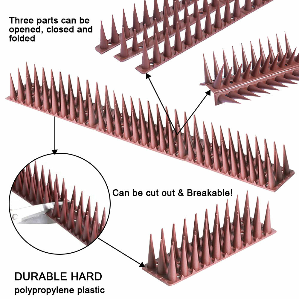 Cat Bird Repellent Spikes Outdoor Fence Spike Plastic Deterrent Climb Strips