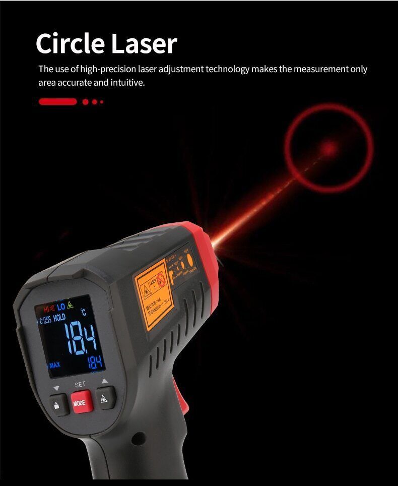 UNI-T Digital Infrared Thermometer Temperature Gun Laser Thermal Sensor 500℃