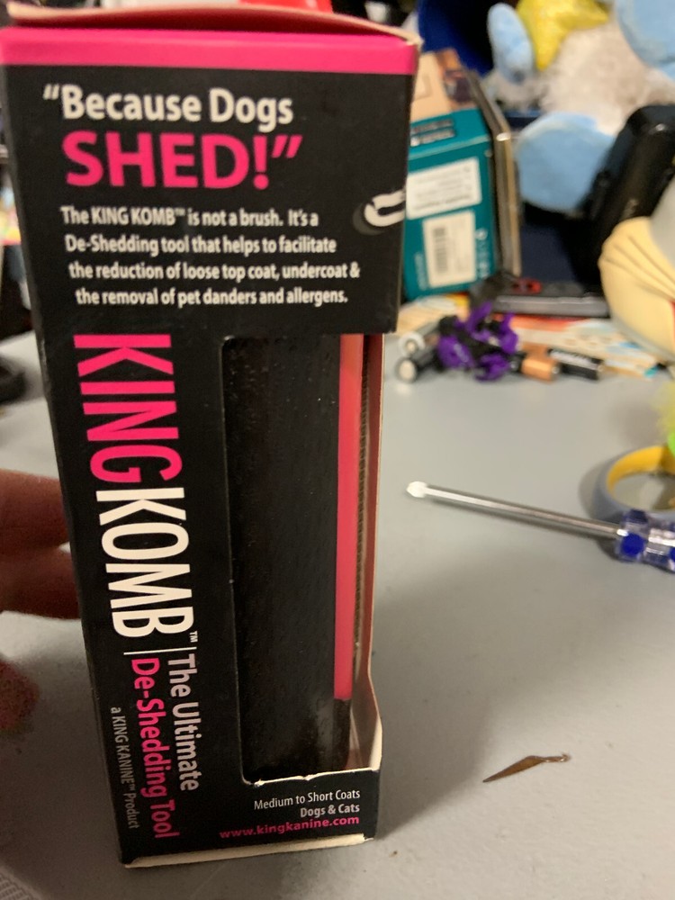 King Komb- Deshedding Tool- Hot Pink w/ Box