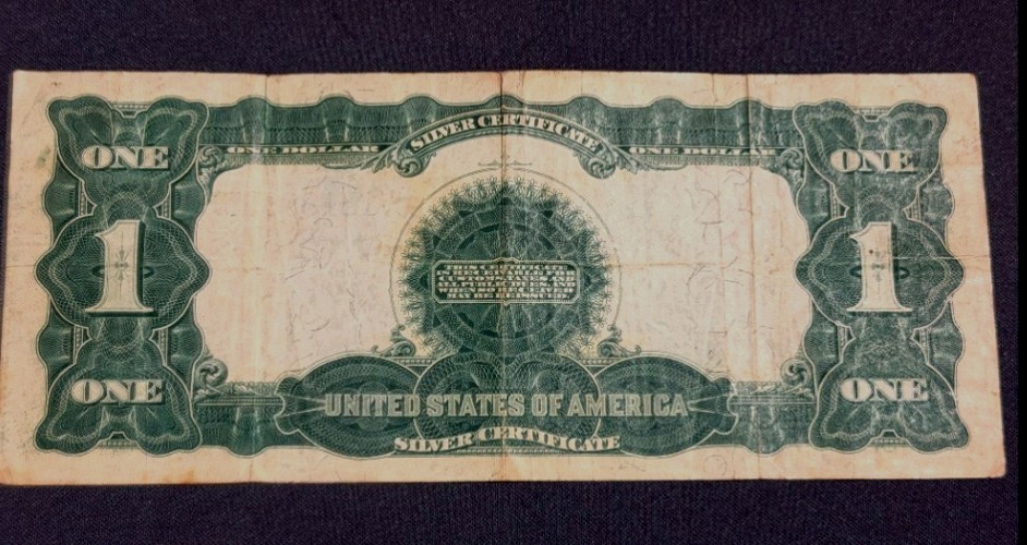 1899 $1 Large Silver Certificate Black Eagle Banknote original problem free F-VF