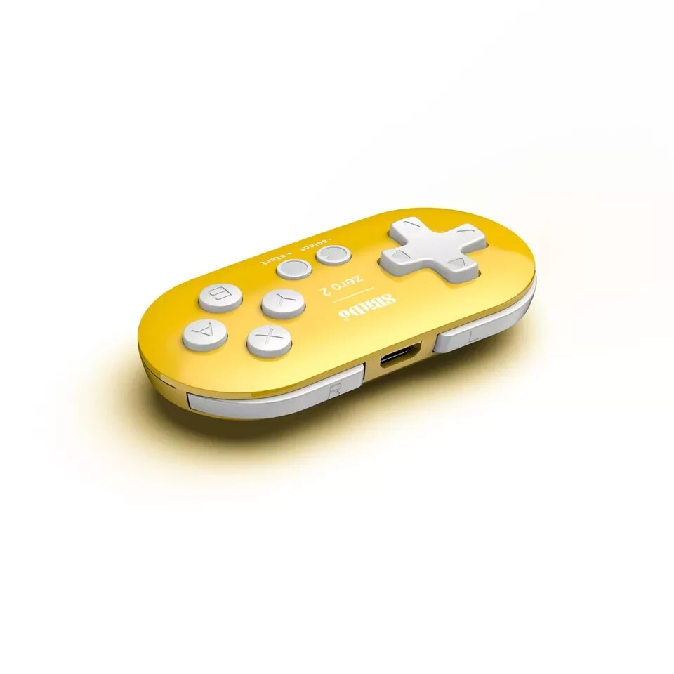 8BitDo Zero 2 Bluetooth Gamepad for Switch, PC, and Android (Yellow)