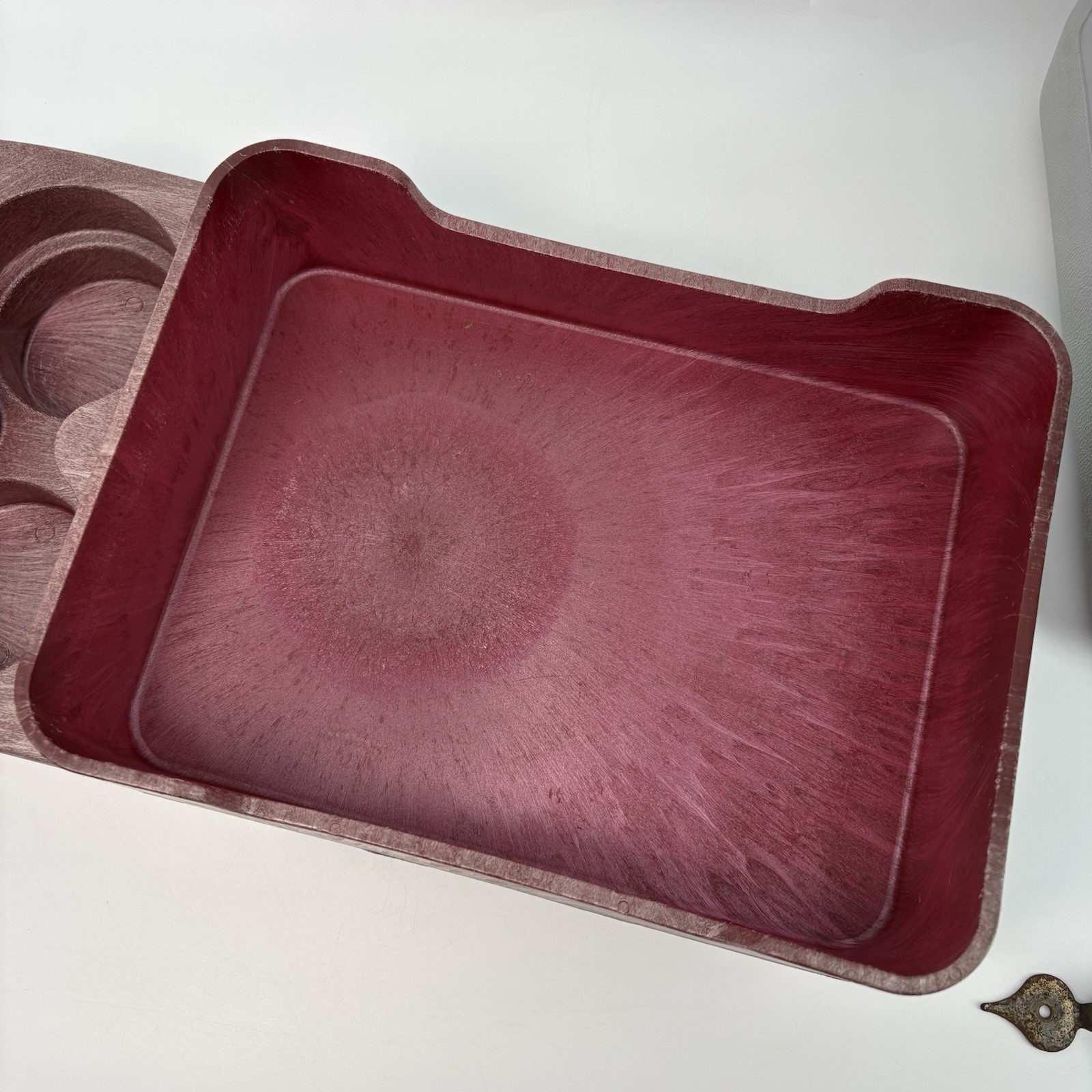 Vintage Gott Tote 6 Cooler Console Arm Rest With Cup Holder, Red, Read DS!