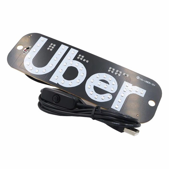 Bright U B E R Green LED Driver Display Sign USB  Switch Suction Cup  Ship Fast
