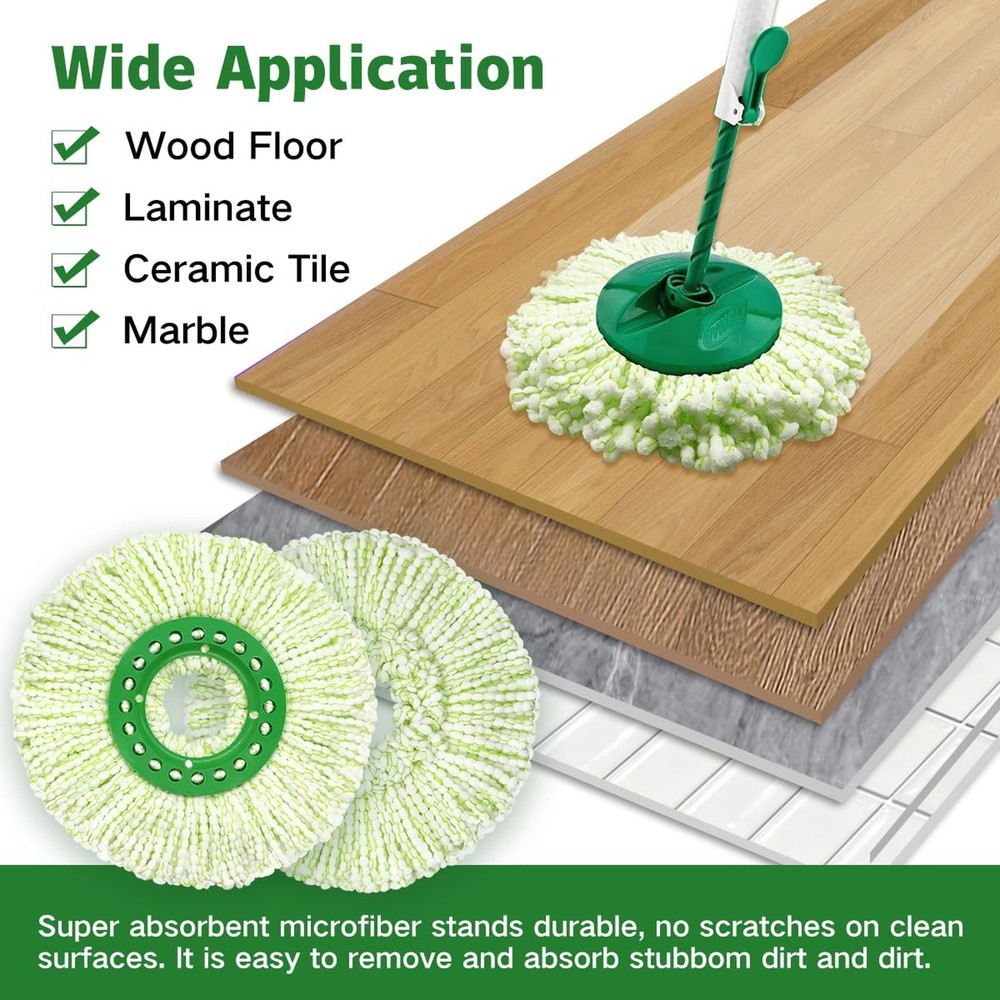 3 Pack Mop Head Replacement for Libman Tornado Spin Mop, Microfiber Spin Mop ...