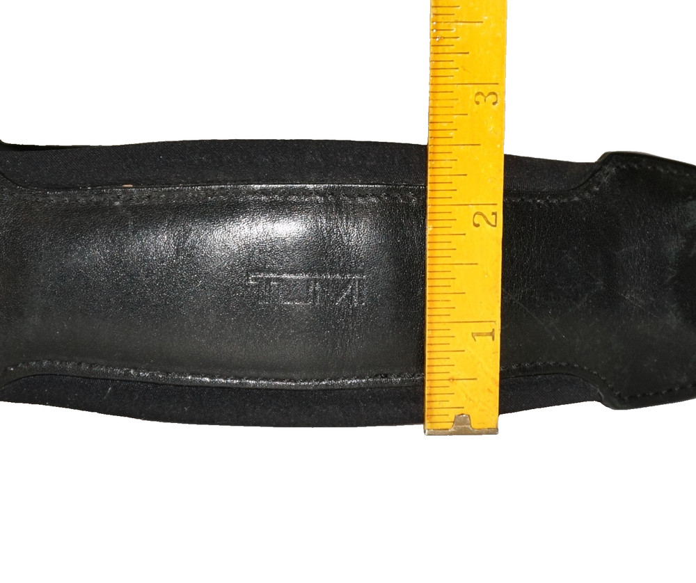 TUMI Black Leather & Nylon Adjustable 30-48" Replacement Strap