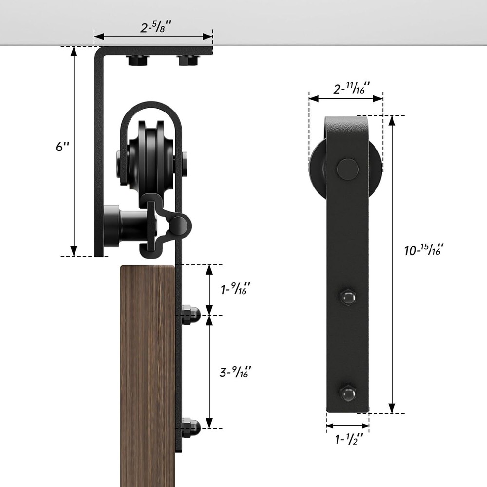 8FT Ceiling Mount Bracket Sliding Barn Door Hardware Track Kit Single Door