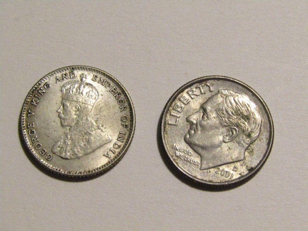 Straits Settlements 1927 10 Cents Silver unc Coin