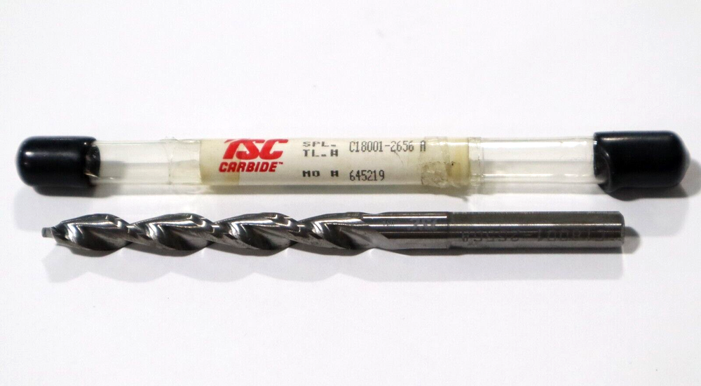 TSC CARBIDE, 17/64" SOLID CARBIDE DRILLS, 2 FL, 4" O.A.L. E280