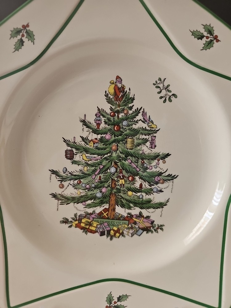 SPODE Christmas Tree Star Shaped 9" Serving Plate