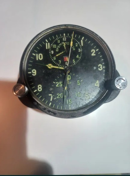 Soviet AirForce Cockpit ACS-1 AChS-1 type B Su/MiG USSR Bomber Aviation Clock